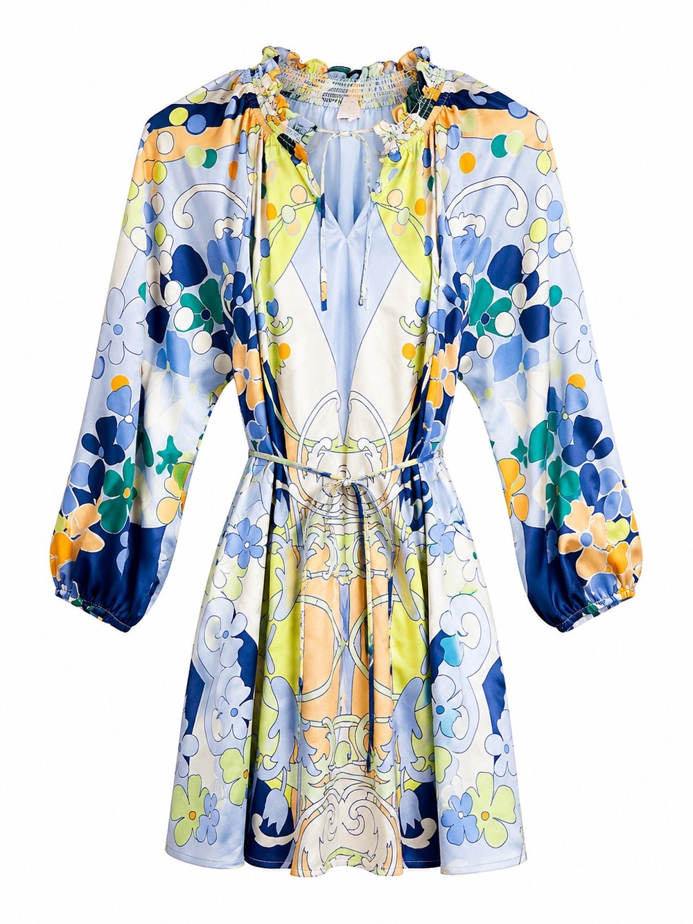 Ciebon Drea Floral Print Long Sleeve Minidress Size small EUC